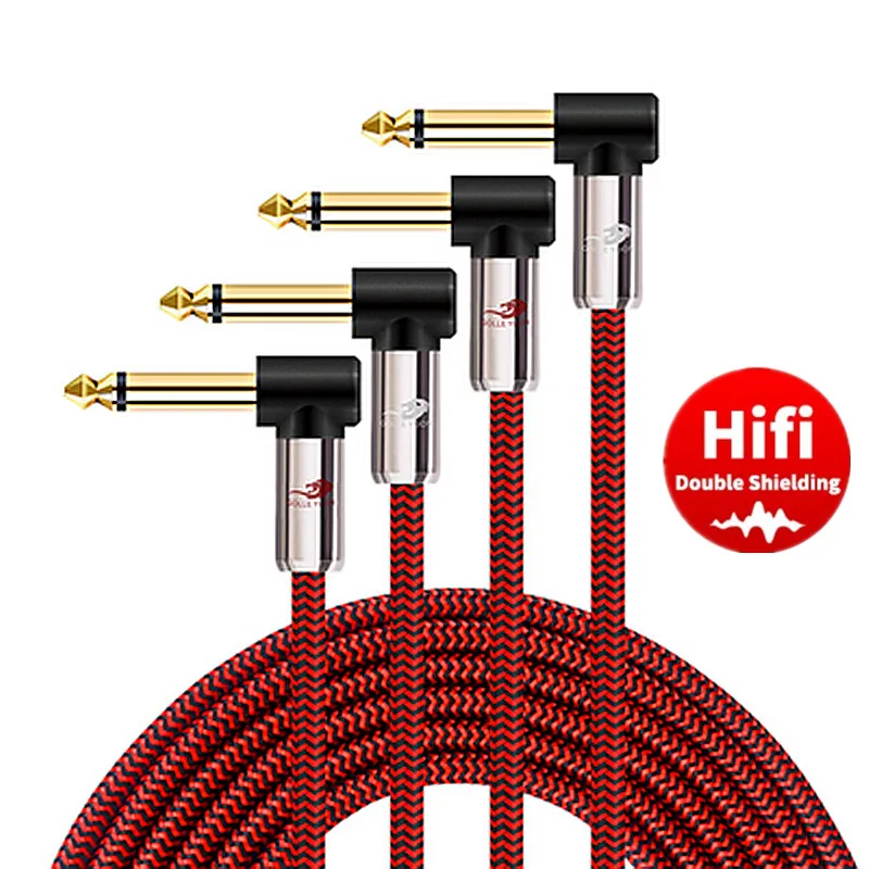 Podwójny 1/4 \'\'TS Mono do 2x1/4 Cal męski kabel Audio 6.35mm do syntezatora gitary wzmacniacz klawiatury mikser z ekranowanych przewodów