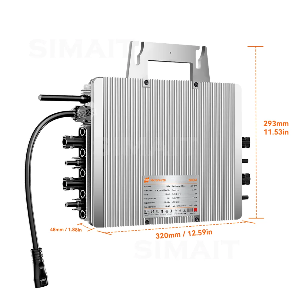 2000W G7 Solar Microinverter DC22-60V to AC230V | WiFi APP Grid Tie for 4x750W Panels
