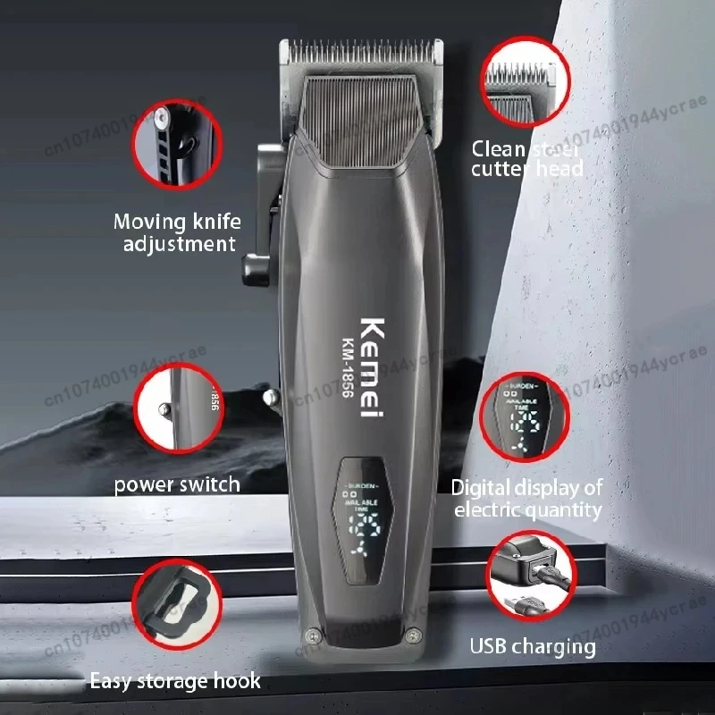 Kemei Hair Clipper Km-1856 Km-1995Km-T95 Barber Blading Men's Hair Cutting Machine Clipper Grooming Cordless Rechargeable Shaver