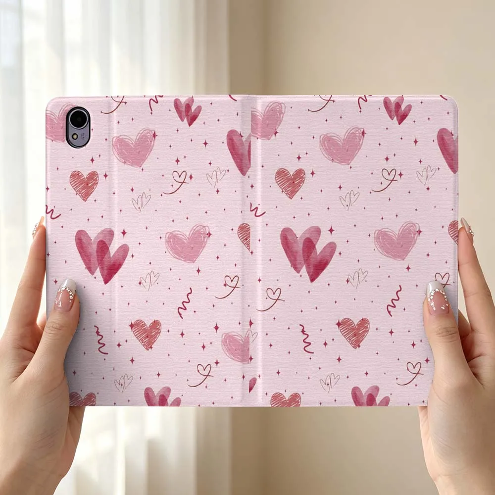 Painting Pink Love For Huawei MediaPad MatePad Honor Pro V6 9 V8 X9 X 10 13.3 12.3 11 11.5 Inch Tablet Case Pen Tray