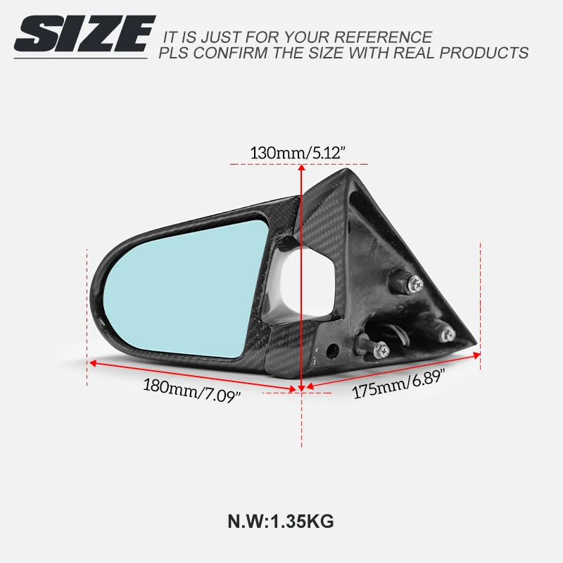 لهوندا 94-01 انتيجرا نوع R DB8 4DR اليد اليمنى محرك ايرو استبدال مرآة |   مرآة الرؤية الخلفية عالية الجودة لسيارات JDM