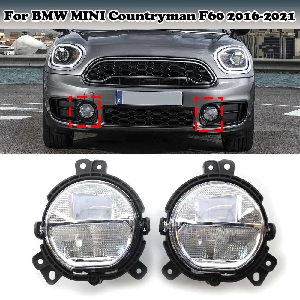 63177409121 63177409122 Left Right Car Front Bumper LED Fog Lamp Replace For BMW Mini F60 2016-2021 Driving Fog Light Headlight