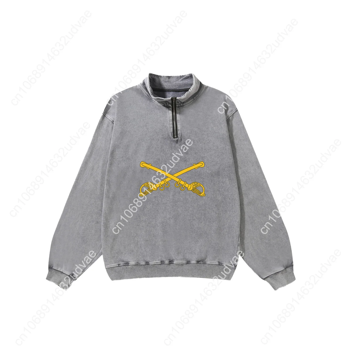 US Army Cavalry Branch Insignia Retro Sweatshirt Mann Frau Teenager Vintage Pullover Half Sweat Maßgeschneiderte Tops Ärmeln T-Shirt