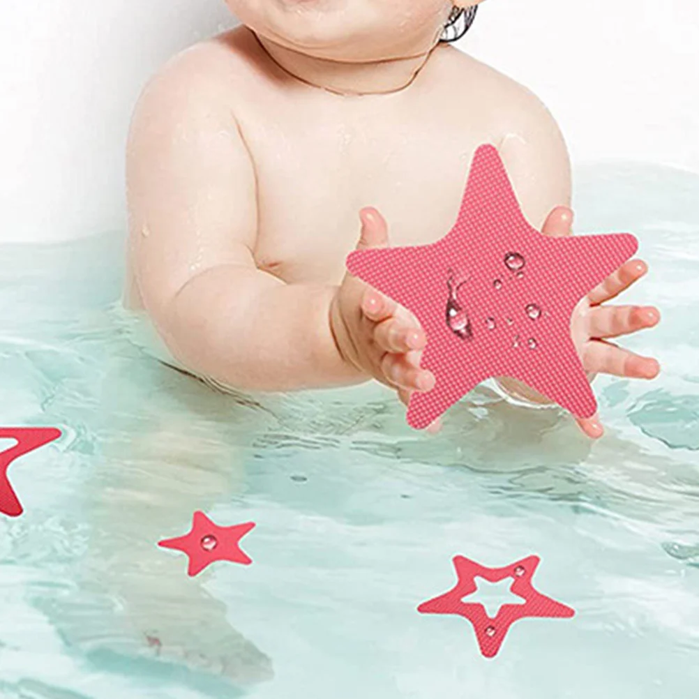 

12pcs Anti Slip Stickers Pink Pentagram Bathroom Shower Bathtub Floor Decals PEVA Material Water Resistant Non Slip Home