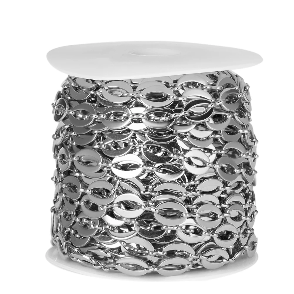 1 Meter Edelstahl Hohl Oval Shpae Gliederketten DIY Halskette Armband Schmuckherstellung Zubehör Materialien Deko Teile Erkenntnisse – Detail 5