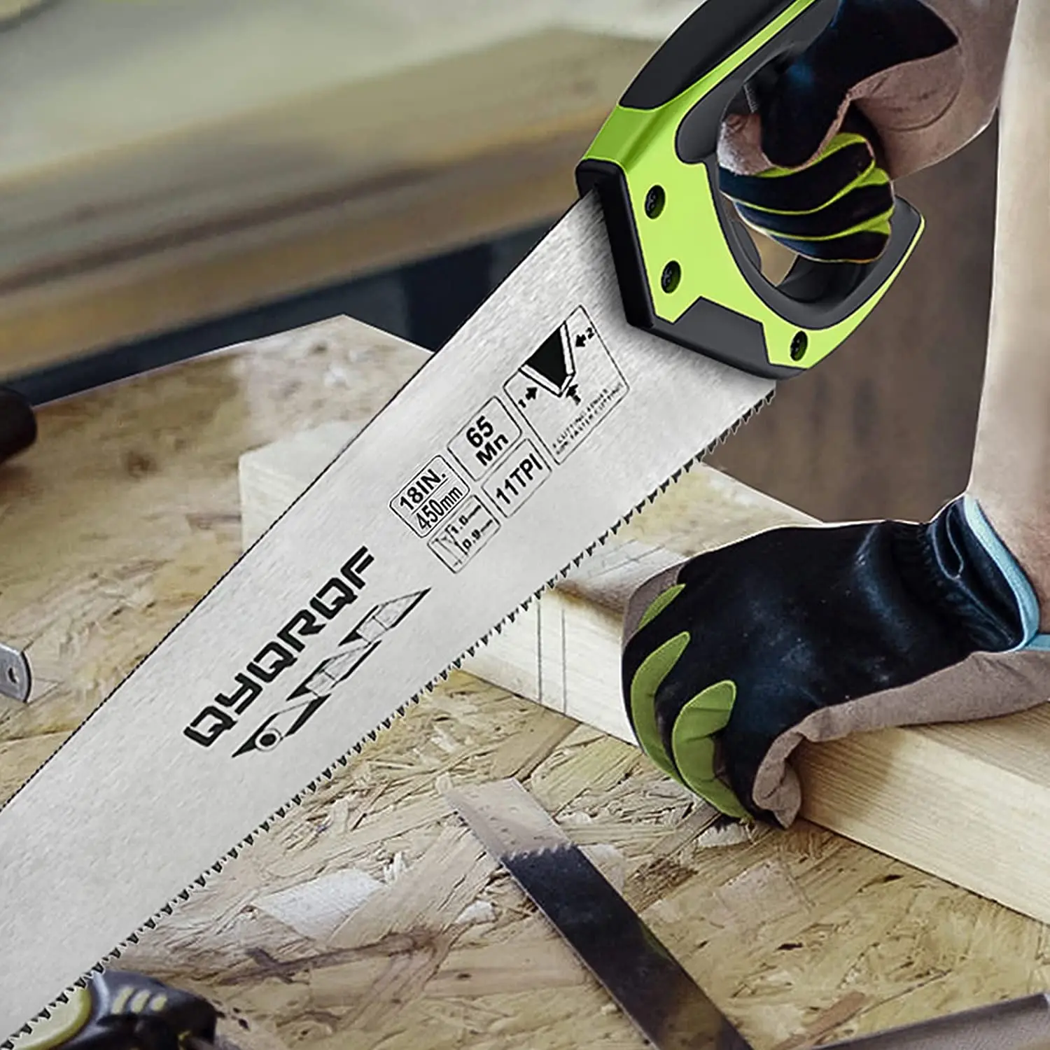 14/16/18 Inch Pro Hand Saw 11 TPI Fine-Cut Soft-Grip Hardpoint Handsaw for Sawing Trimming Gardening Cutting Wood DrywallPipes