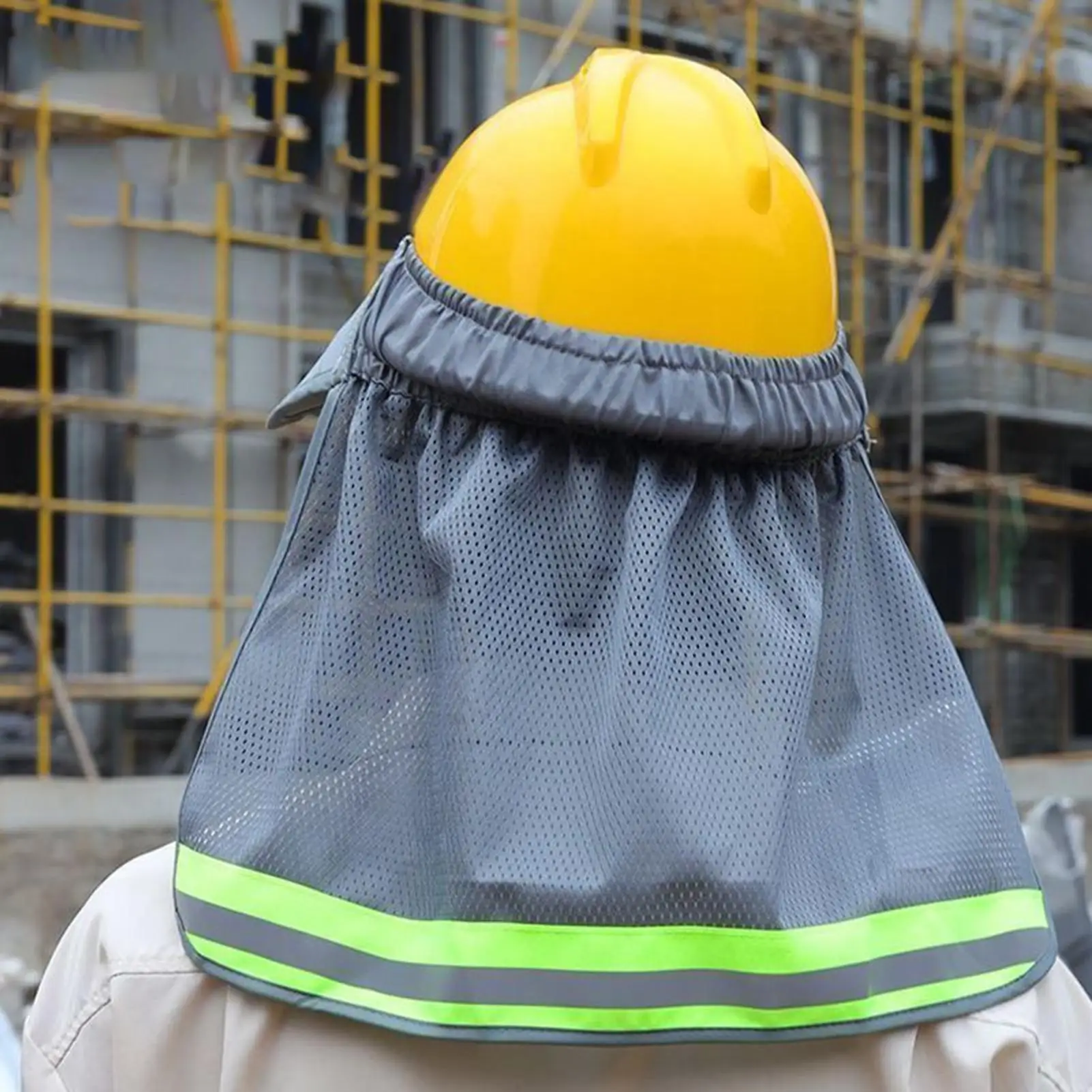 hard Hat Shade Sun Visor Neck Shade Reflective Strip Protective Helmet Attachment For outdoor Working Construction Sites Men