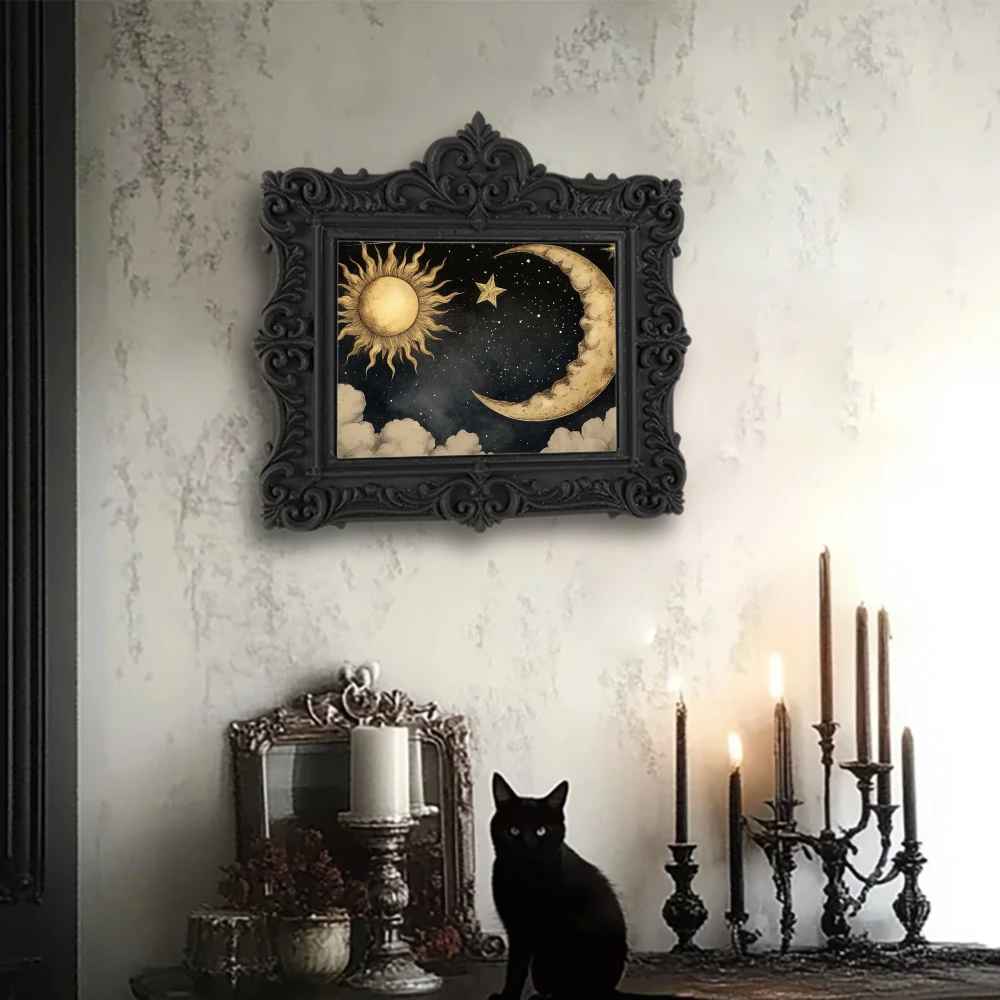 Cross-Border Gothic Sun-Moon Constellation Wall Decor Hanging For Mystical Retro-Style Wall Arrangement Scenario