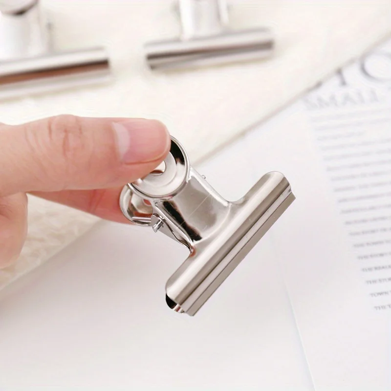 12 قطعة من مشابك أكياس الطعام المصنوعة من الفولاذ المقاوم للصدأ شديدة التحمل - مشابك سدادة قابلة لإعادة الاستخدام للمطبخ/المكتب/المدرسة، منظمات تخزين متينة