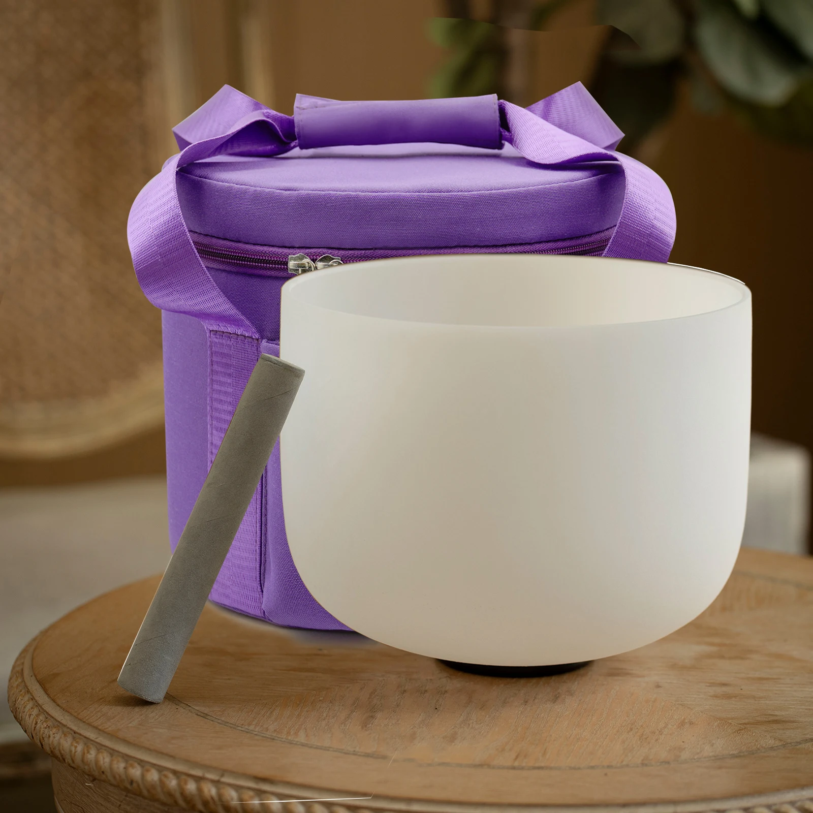 

Hye-eun 10 Inch Chakra Frosted Quartz Crystal Singing Bowl with Carry Bag 432hz/440hz CDEFGAB Note for Sound Healing Mind Focus