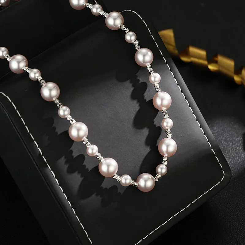 New high-end Manta rose-colored bead necklace bracelet light luxury temperament exquisite necklace