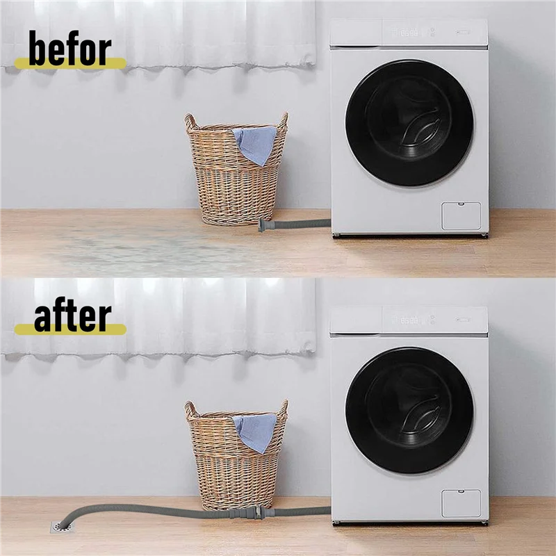 A23E-Drain Hose Extension Set Universal Washing Machine Hose 6.5Ft, Include Drain Hoses Hose Clamps