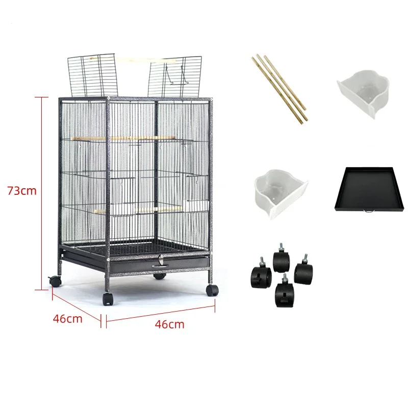 Wholesale Bird Cages High Quality Luxury Parrot Canary Round Bamboo Bird Iron Cage