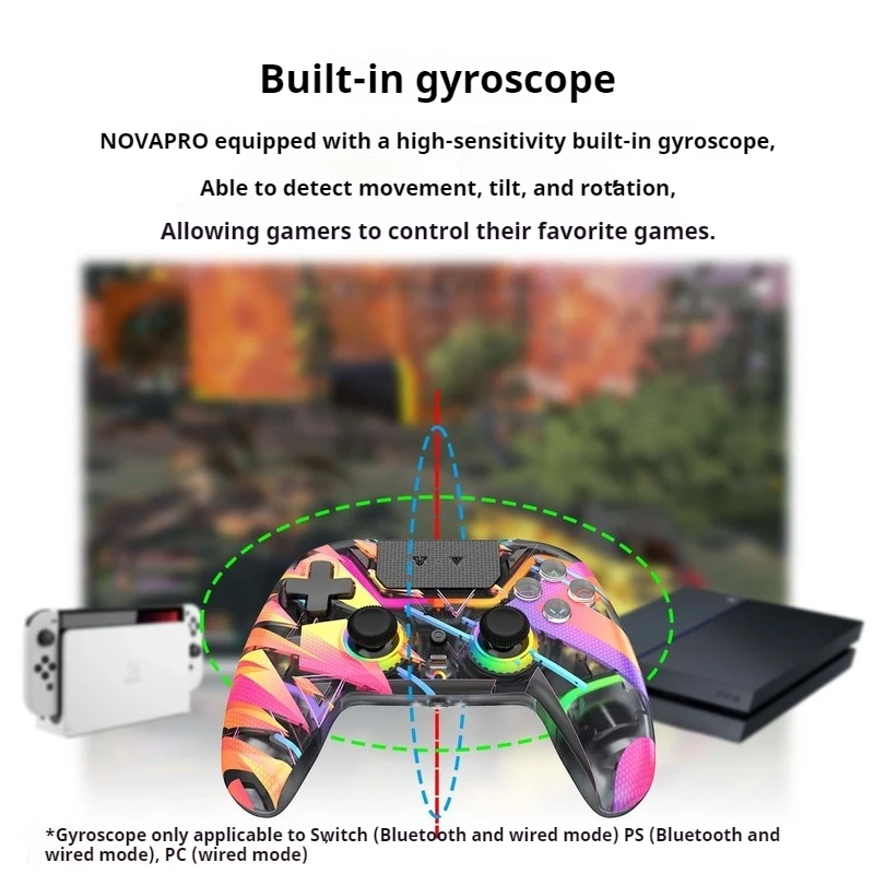 WGP14v2 Game Controller Hall Linear Trigger Dual-Mode-Verbindung Austauschbare Joystick-Kappe Eingebautes Gyroskop Touch Seidig glatt