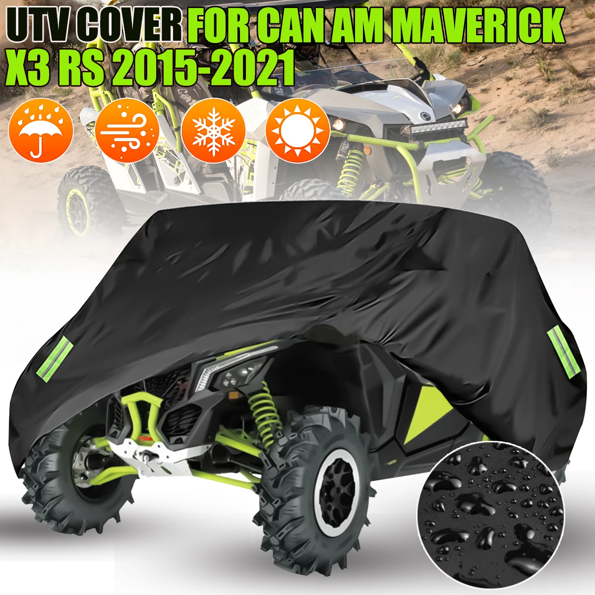 UTV Cover Anti UV Sun Rain Waterproof For Can Am Maverick X3 RS 2015 2016 2017 2018 2019 2020 2021