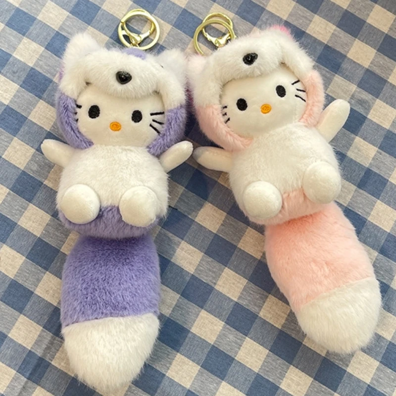 Nowy Pluszowy Brelok Kot Chłopcy Dziewczęca Torebka Śliczny Różowy Wisiorek Mała Panda Pluszowa Lalka Zawieszka do Samochodu Dekoracja Prezent Świąteczny dla Pary