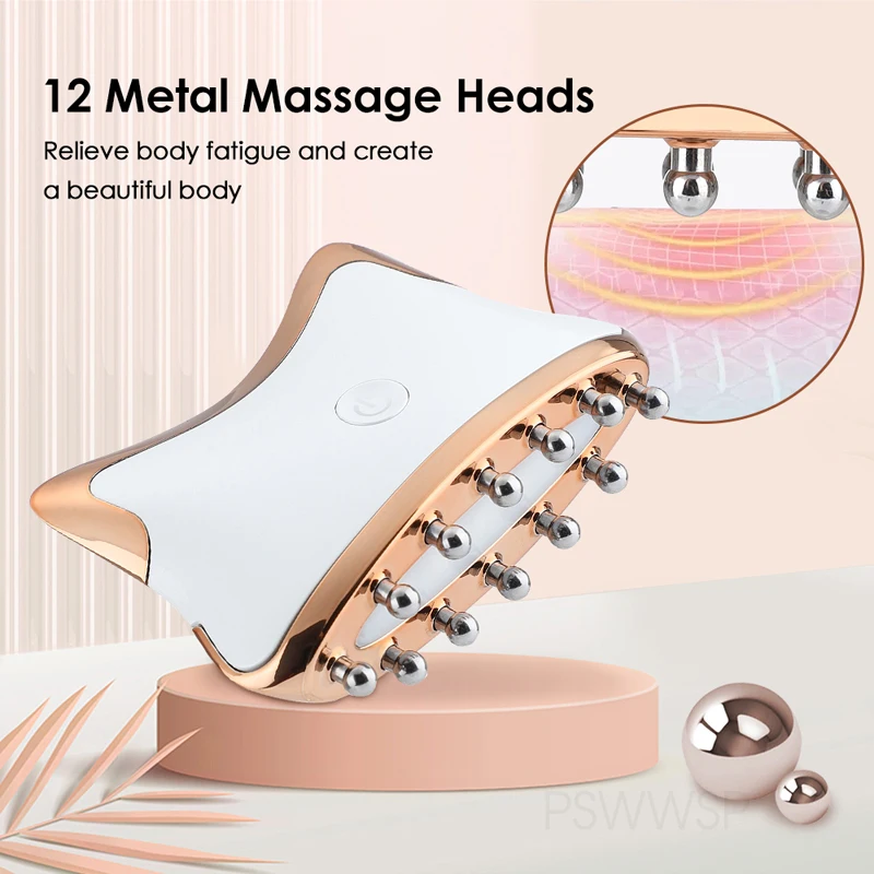 Electric Scraping Meridian Massager EMS Microcurrent Facial Massager Anti-Wrinkle Face Lift Body Skin Care Guasha Massage Tool