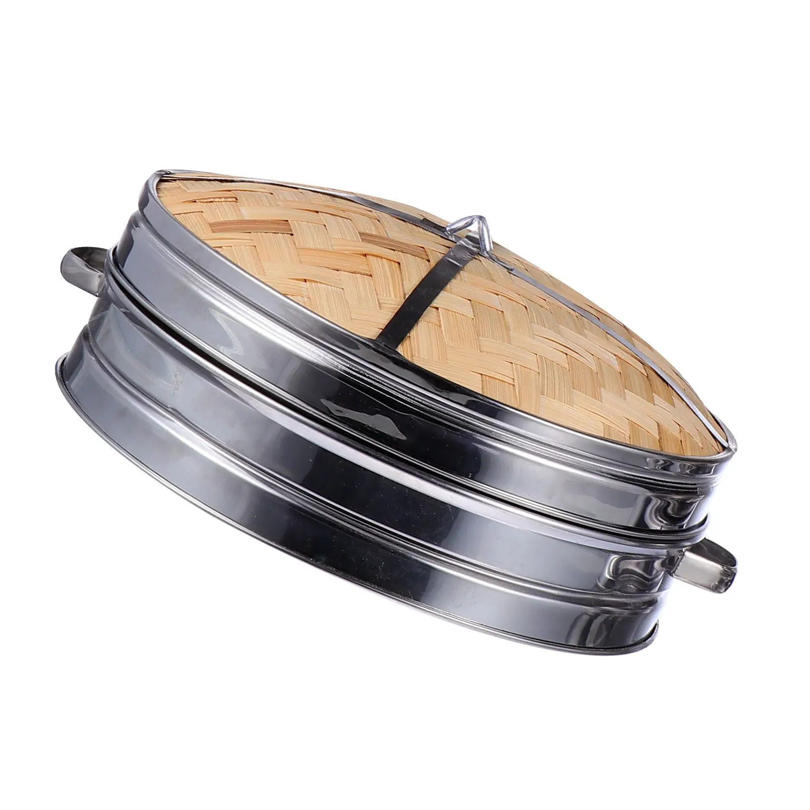 

1Set Stainless Steel Bamboo Double Ear Steamer Basket Kitchen Food Steamer for Dumpling Bun Dim Sum Vegetable Rice Fish Steam