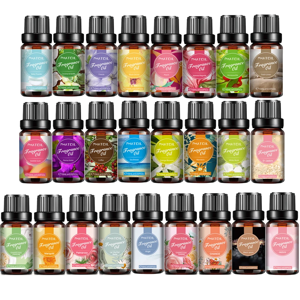 Phatoil 10ml Kaugummi Duft ätherische Öle Diffusor weißer Moschus Meeres brise Zitronen magnolien öl für die Herstellung von Lip gloss kerzen