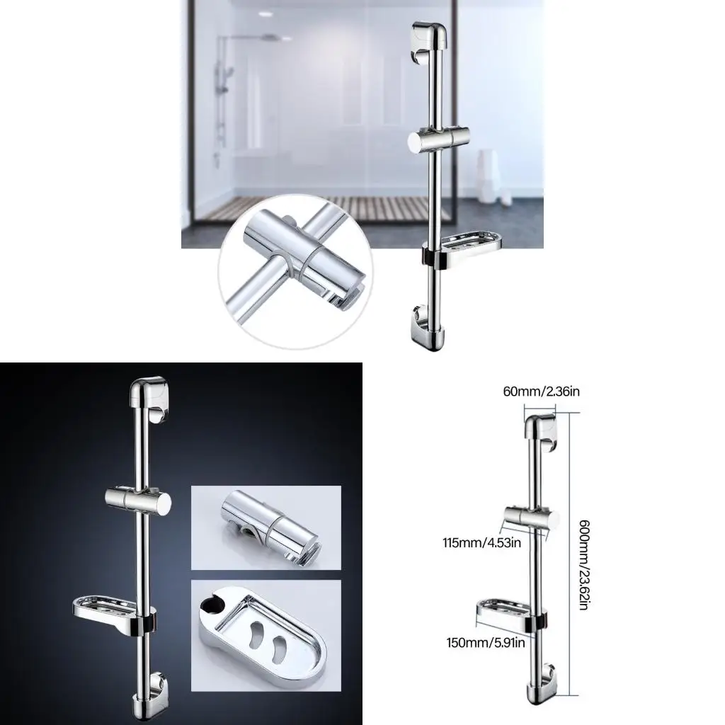 

Rotatable Steel Shower Head Holder Adjustable Handheld Shower Brackets Rustproof Shower Brackets Easy Use for Slide Bar