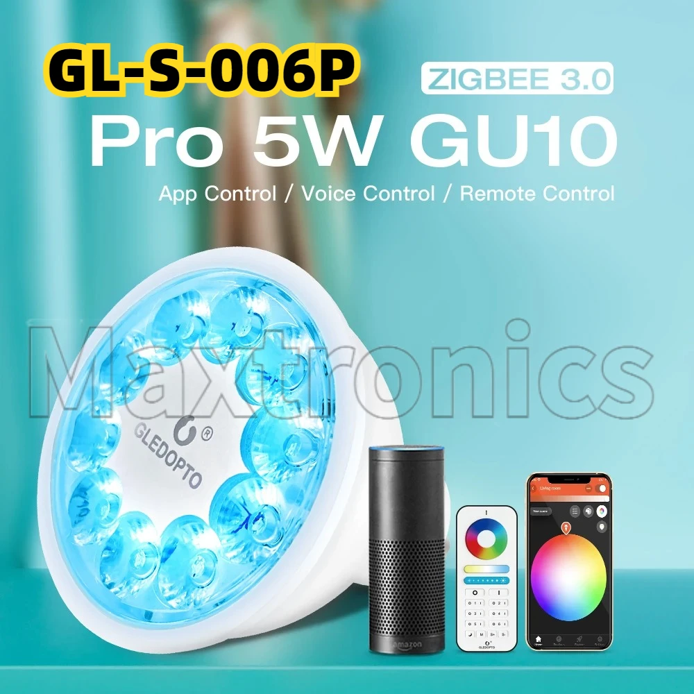 Foco LED Zigbee 3,0 Pro RGB + CCT 5W MR16 /GU10 GL-S-006P/GL-S-014P aplicación Tuya Smart Life Alexa Conbee 2,4G RF bombilla LED remota