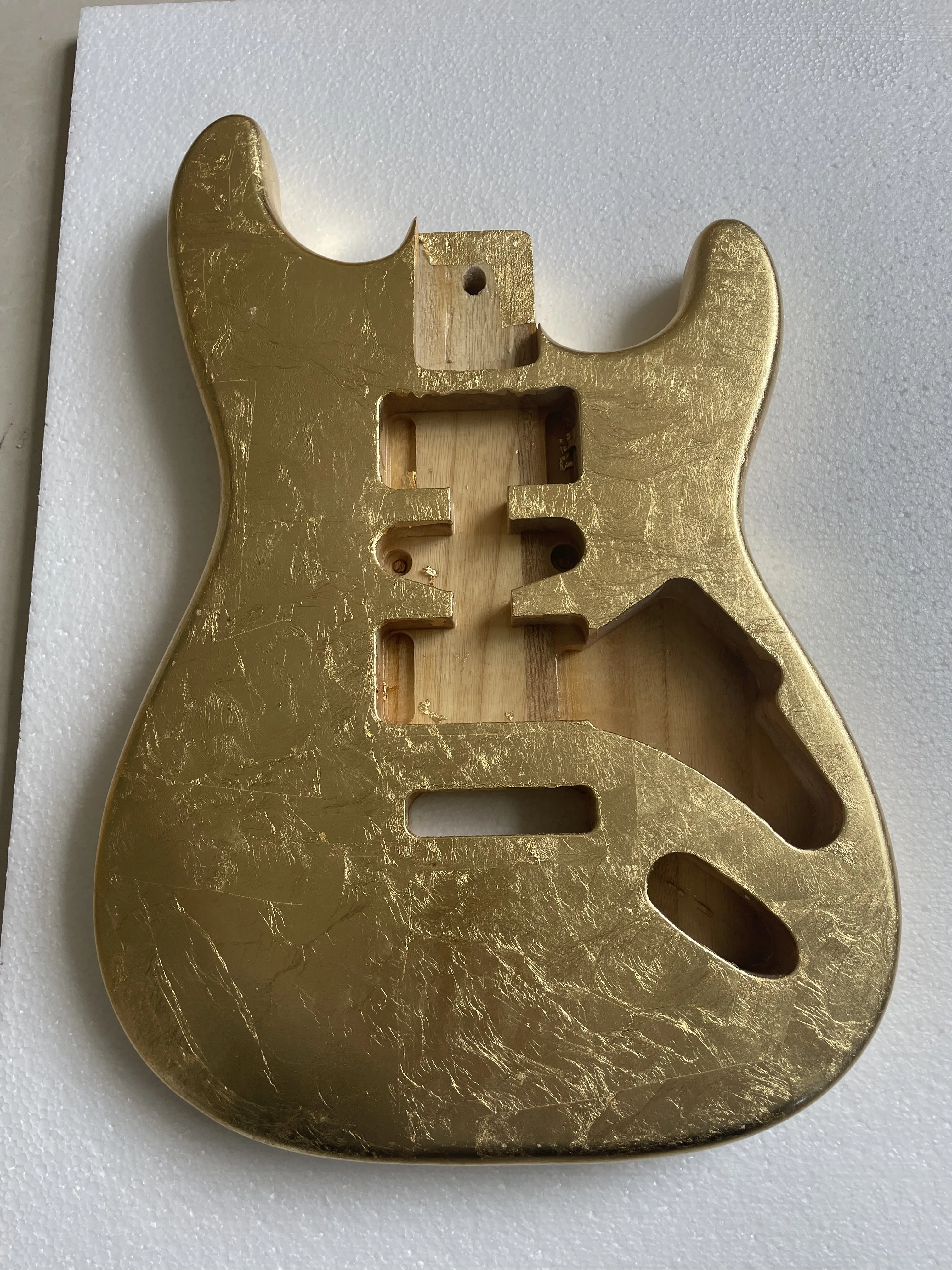 Gold Foil Guitar Barrel S T-Electric Guitar Body,Gloss  Finished Mahogany Material, Handcraft, Wooden Barrel, Brand New Project