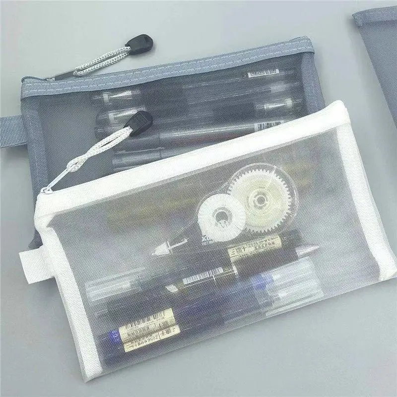 Mesh Zipper Pencil Pouches With Clear See Through Design And Sturdy Fabric Ideal For School Office Stationery Storage