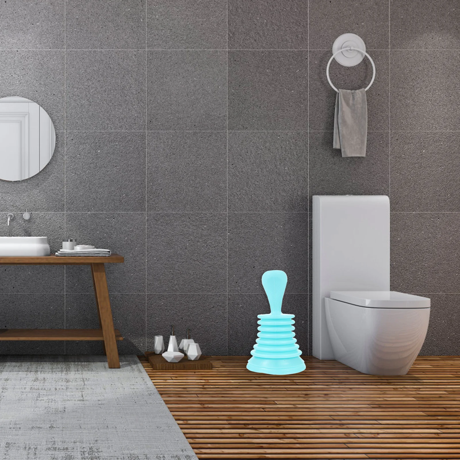 

Toilet Plunger Pipeline Drain Unblock Cleaner Bath Sink Pipe Shower Sewer Stemming Tool 17*10.5cm Blue Plastic