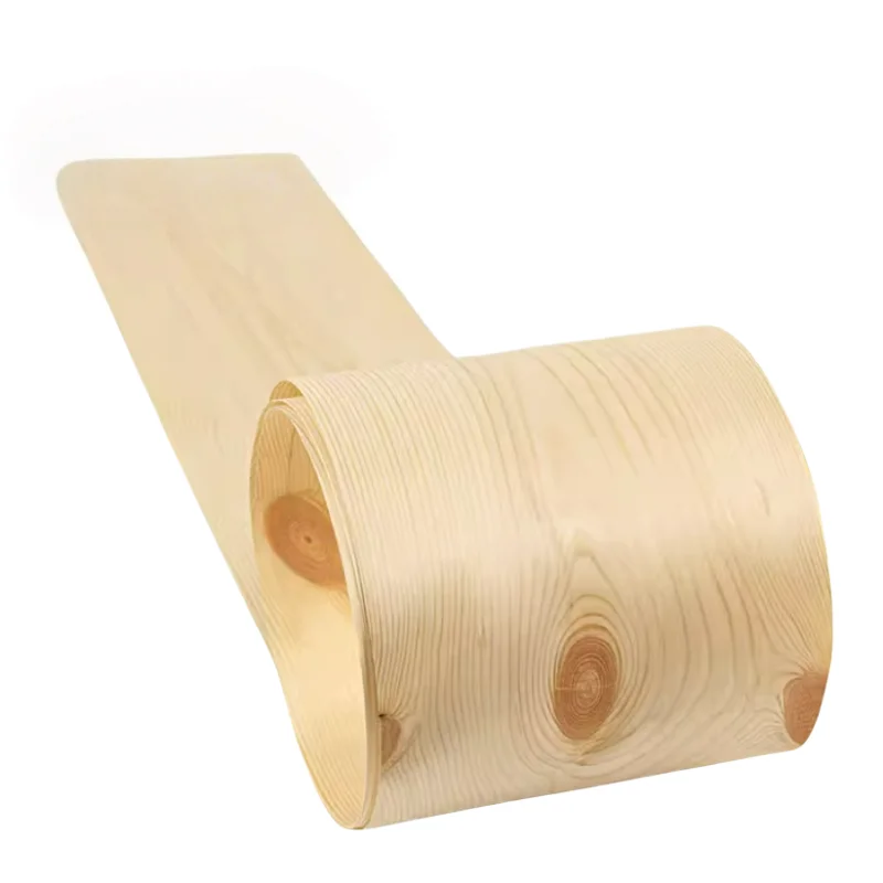 0.5mm Real Knotty Pine Wood Veneer for Crafts DIY Table Tops Bookshelf Cover Furniture Panels Cabinet Decor Veneer L:250X15cm