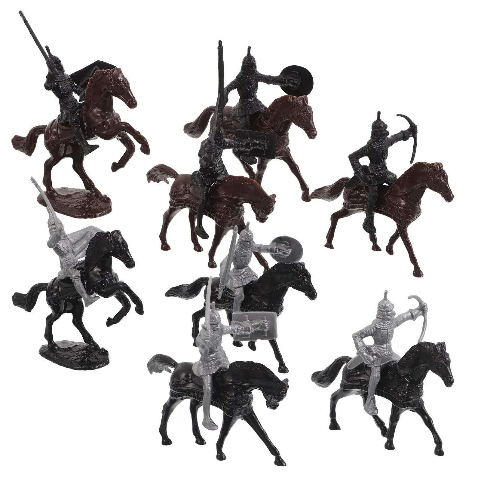 

32Pcs Knight Soldier Set Medieval Miniature Figures with Horses for Historical Display Kids Imaginative Play Army Castle