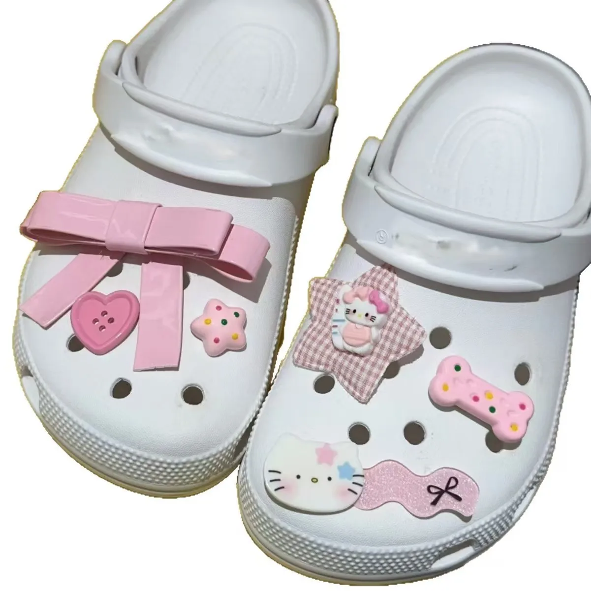 DIY لطيف بو فراشة القوس الخماسية نجمة ثلاثية الأبعاد زهرة الأحذية الملحقات، انفصال اكسسوارات الأحذية الزخرفية #3