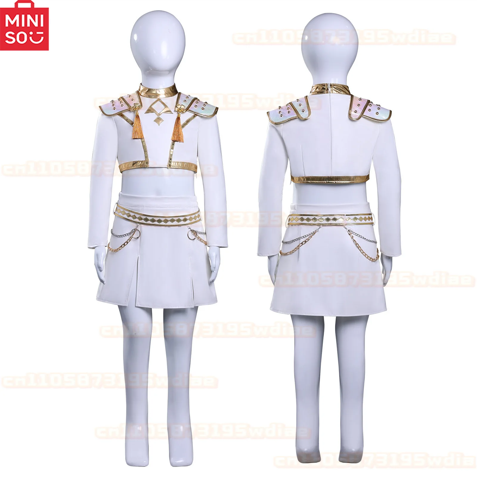 MINISO 2025 キッズ Kpop デーモンハンターズ コスチューム ドレス MIRA ZOEY KIDS ハロウィンコスチューム 女性 Kpop デーモンハンターズ ルミ キッズ コスプレ