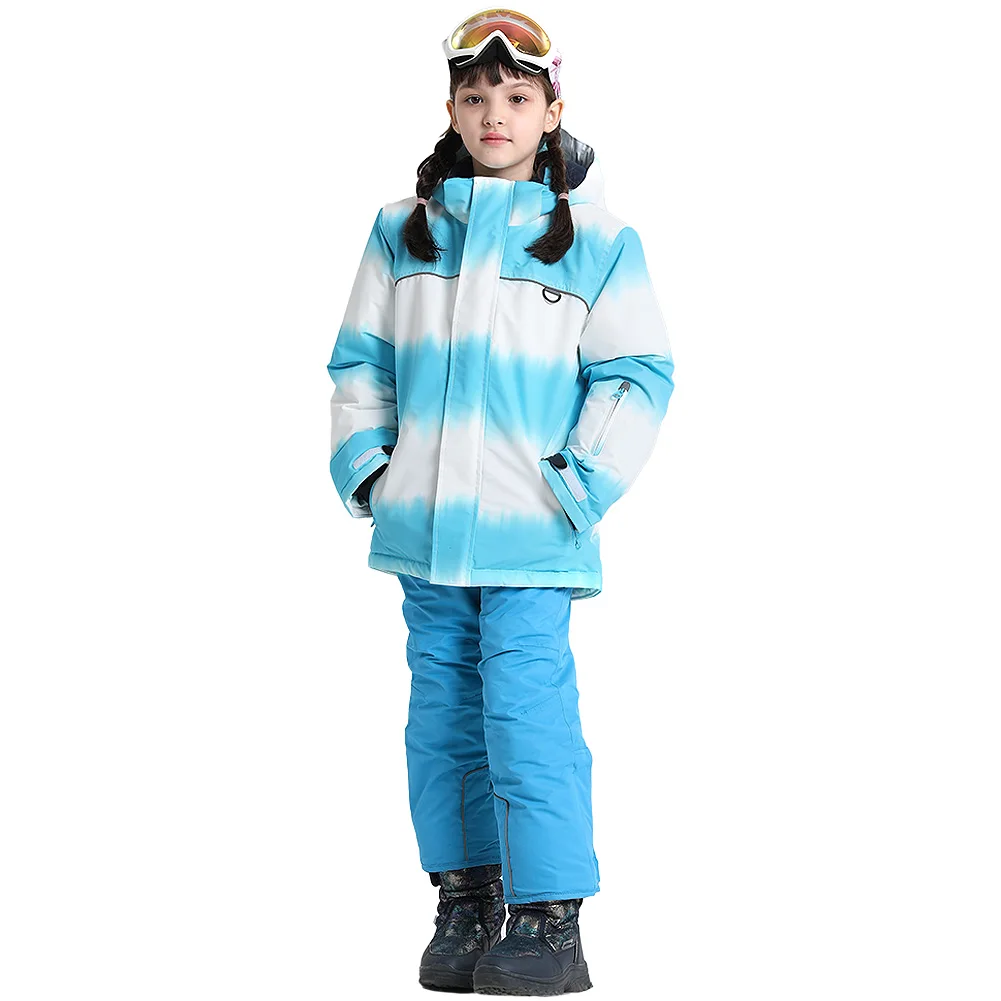 

Children's Snowsuit Waterproof Windproof Warm Jacket Hooded Skiing Wear Snowboarding Suits Girls Sports Clothes for Winter