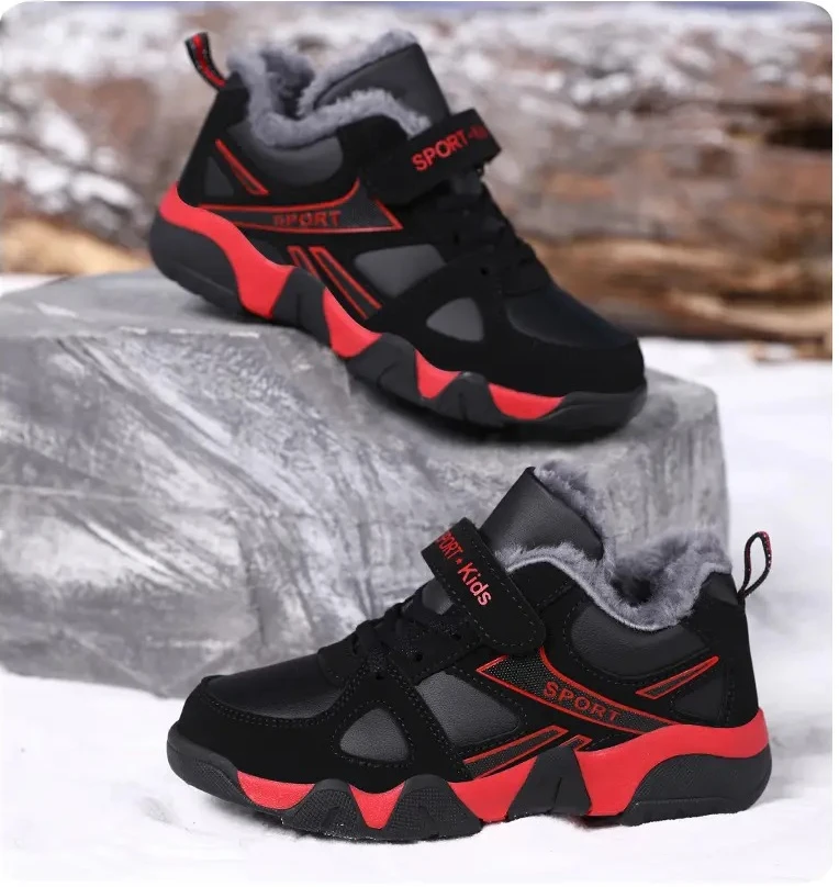 

Новая осенне-зимняя детская обувь с дополнительным флисовым хлопком, противоскользящая и теплая для зимних детских кроссовок.