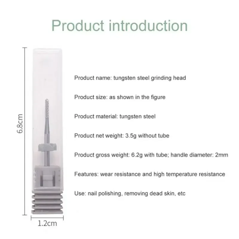 in 1 Punta da trapano per unghie in carburo di sicurezza conico Fresa con punte da taglio in metallo duro per manicure Rimuovi accessori per unghie in gel