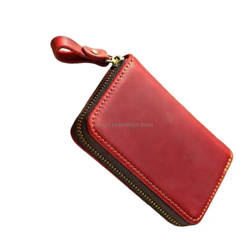 Multifunctional PU Leather Construction Wallet 6 Hooks Secure Card Pocket Portable Storage Case