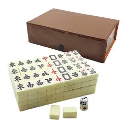 Mini Mahjong Traditional Chinese Version Game Set With Portable Box Mah-Jongg Travel Family Fun Toys Leisure Time Game