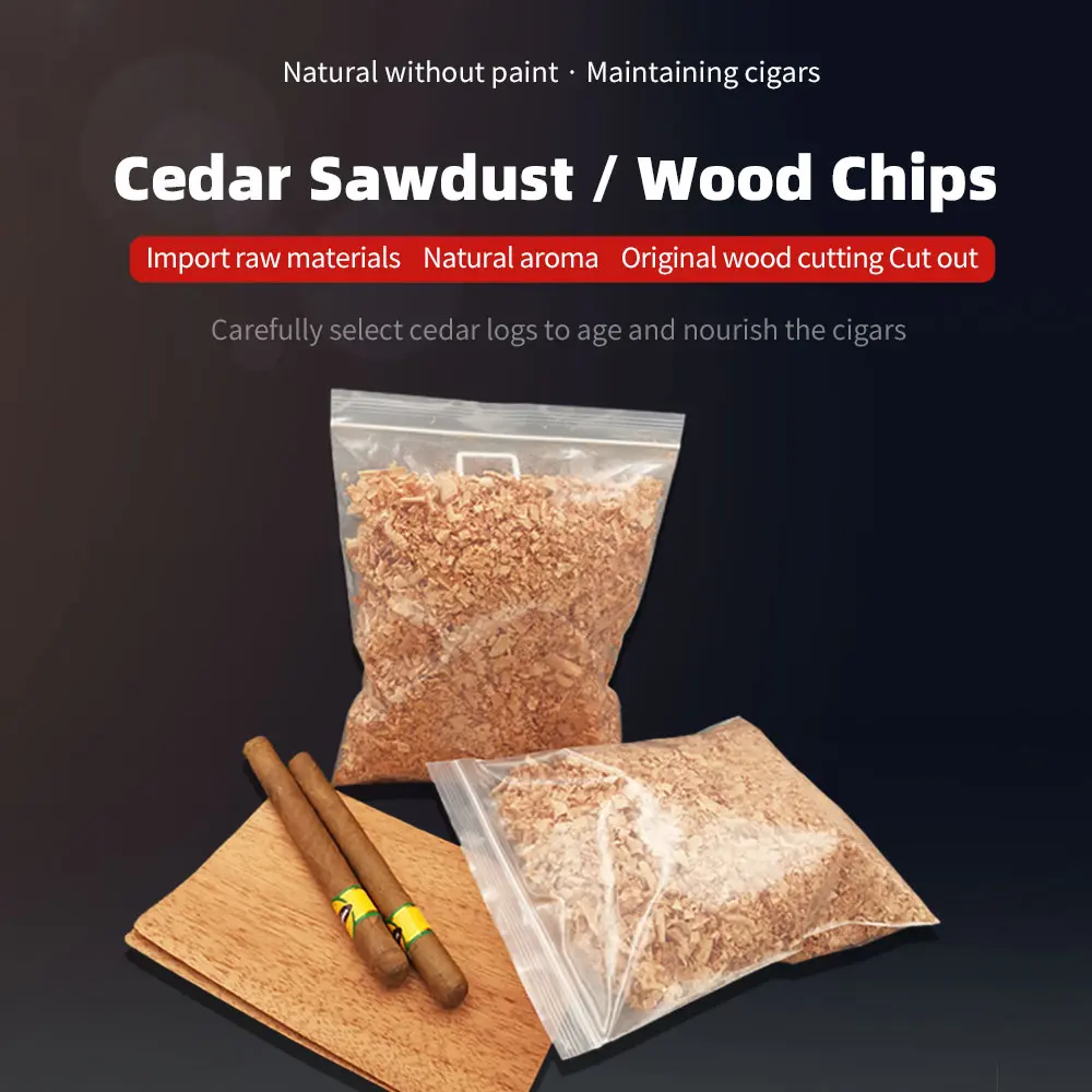 Spanish cedar wood chip sawdust wooden cigar humidor box humidity control accessories