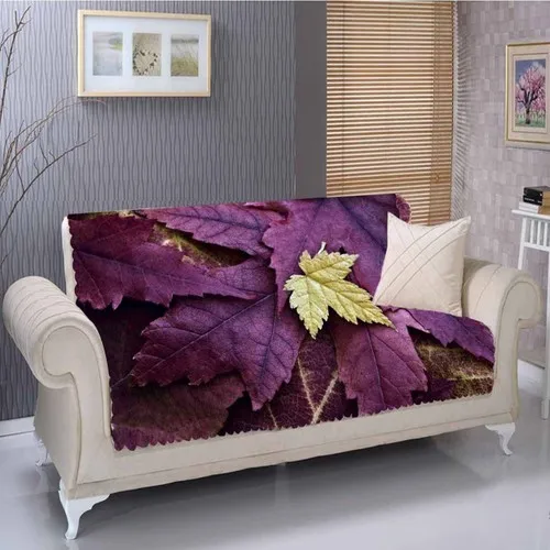 Else Purple Leaf Pattern 3D Seat Cover Case-180 X225Cm