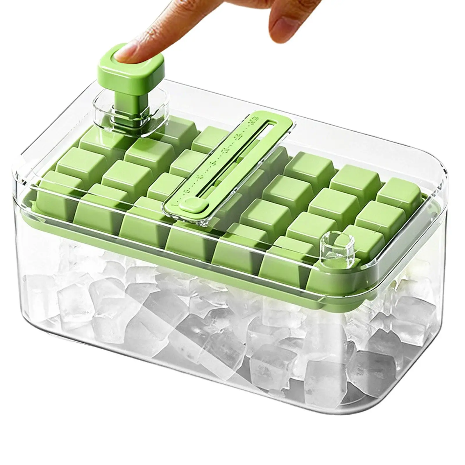56 Grid Ice Cube Mold Cooling Sphere Maker Press-down Ice Tray With Lid Integrated Ice Cube Tray Ice Box Container For Freezer