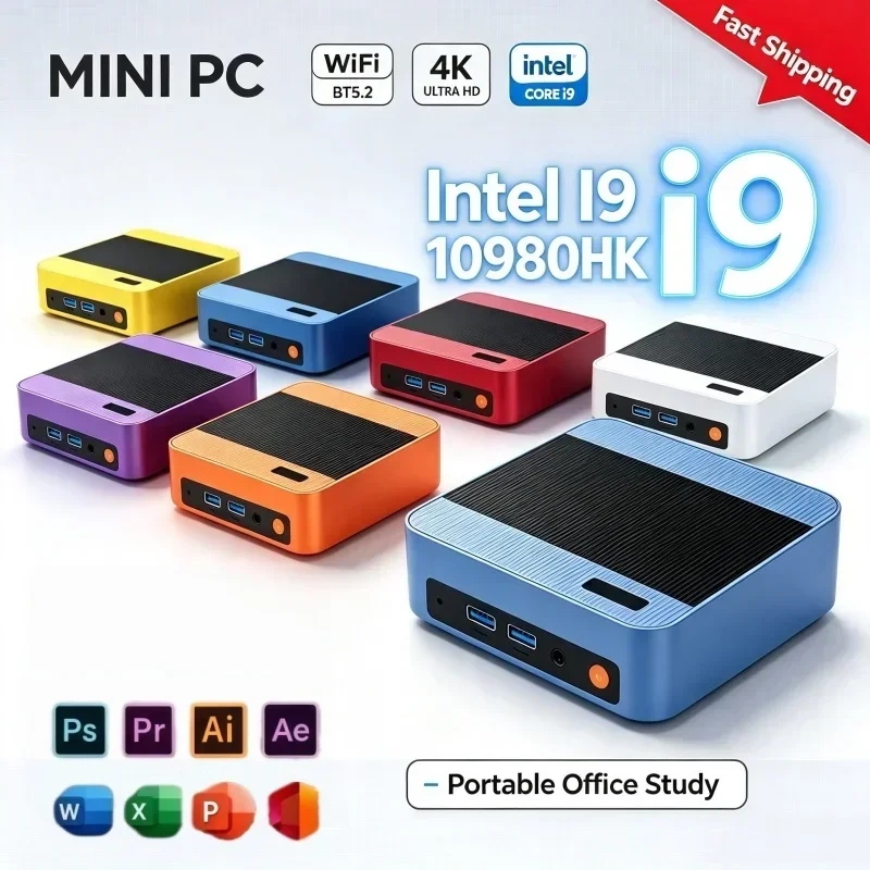 2026 New Mini PC Intel Core I9 10980HK 16GB RAM 1TB/2TB SSD 4K HD Pocket Desktop Computer WiFi 6 Gaming Office Small Host