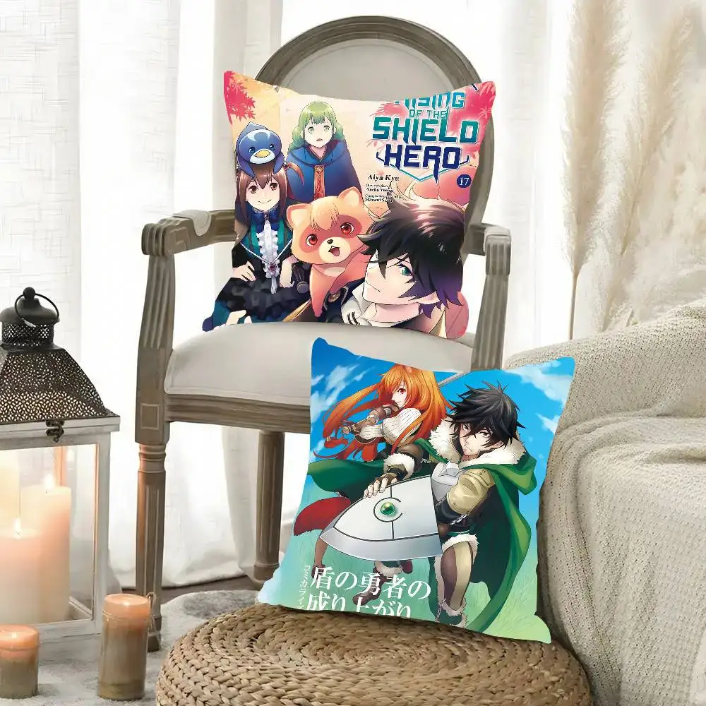 The Rising Of The S-Shield Hero Anime Pillow Case Fashion Square Pillowcase Bedroom Sofa Room Ins Decoration Leisure