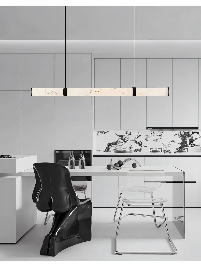 Modern Minimalist Italian- Style Marble Chandelier for Dining Room Cloud- Stone Table Bar Counter