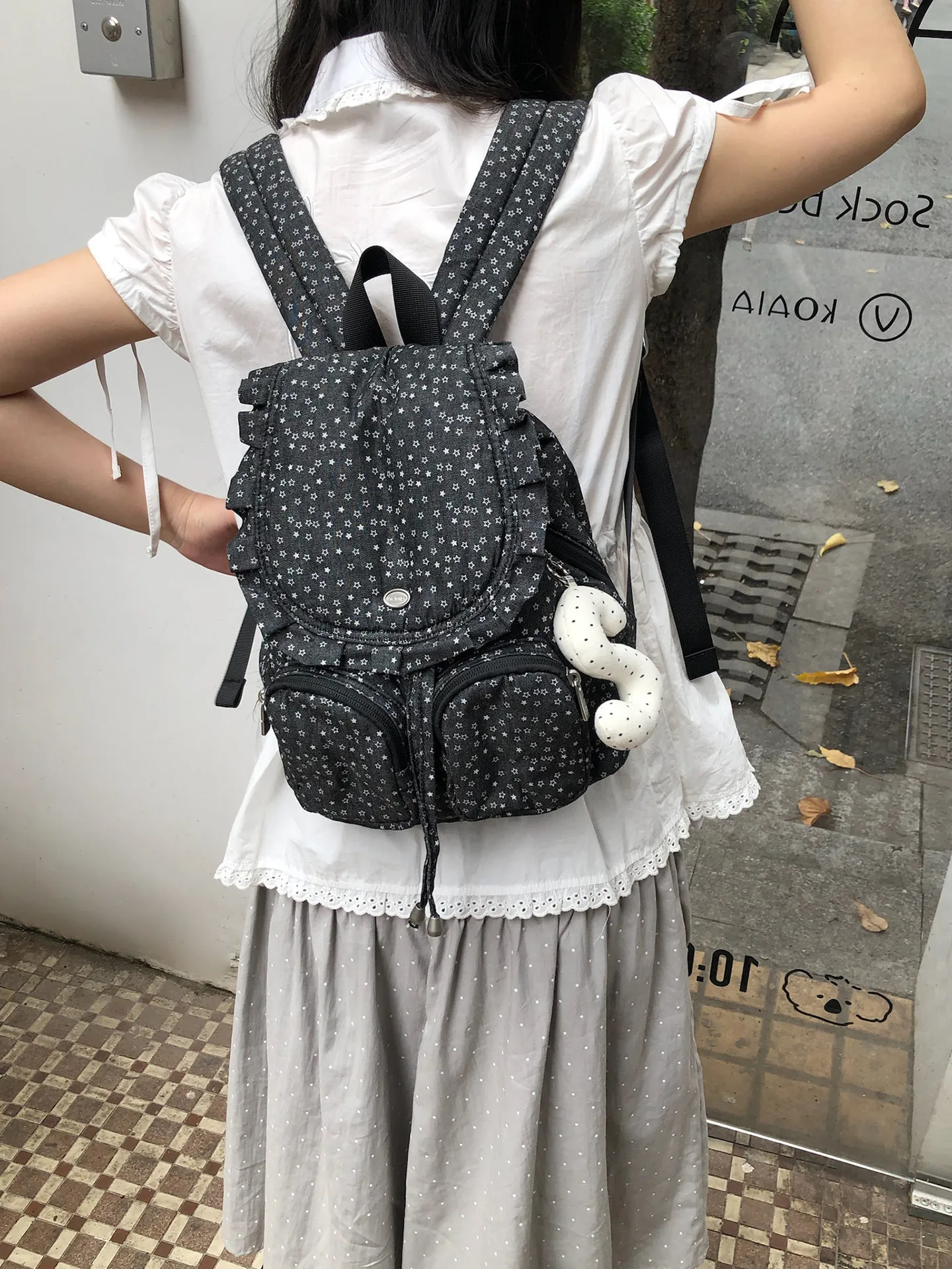 Mochila De Ocio Para Estudiantes Universitarios Con Estampado De Puntos Y Ondas De La Academia De Moda Japonesa Y Coreana, Con Cordón Ajustable, Para Mujer — -50%, 49.99€ Coupon, from 49.99€ – 50% descuento – €49.99