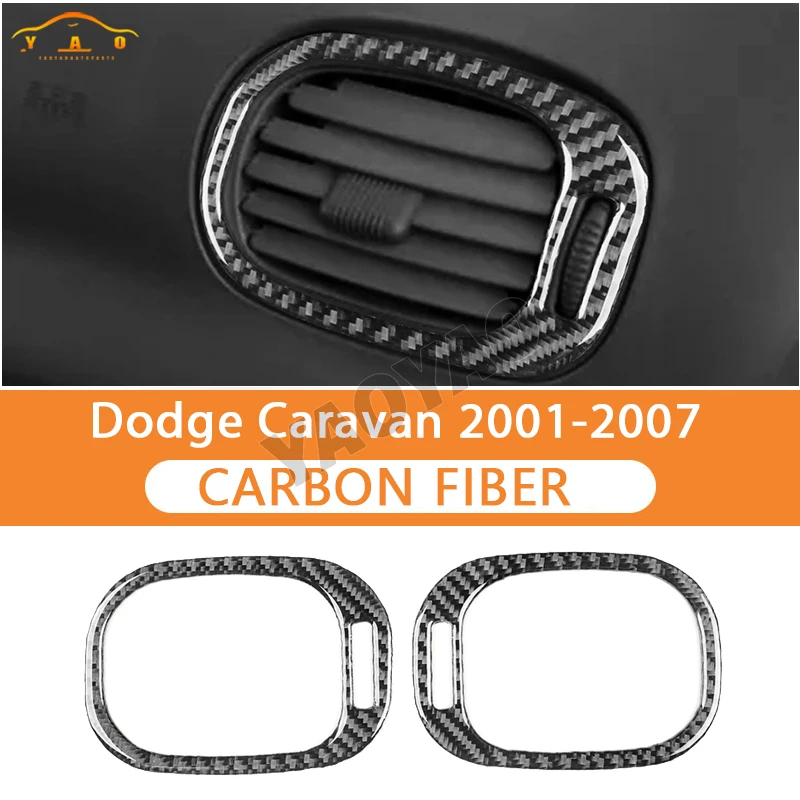 

Carbon Fiber Side Dashboard Air Conditioning Vents Car Interior Accessories Decorative Stickers For Dodge Caravan 2001-2007