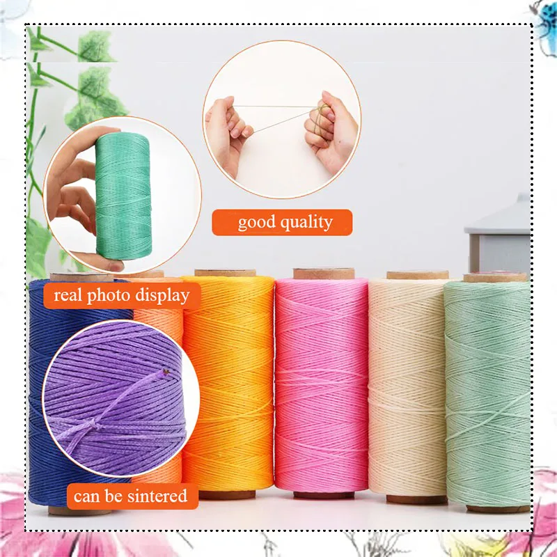 

5rolls 0.8mm Candy Color 150D Waxed Polyester Thread Cord For DIY Leather Craft Jewelry Bracelet Necklace Bead Accessories 270m