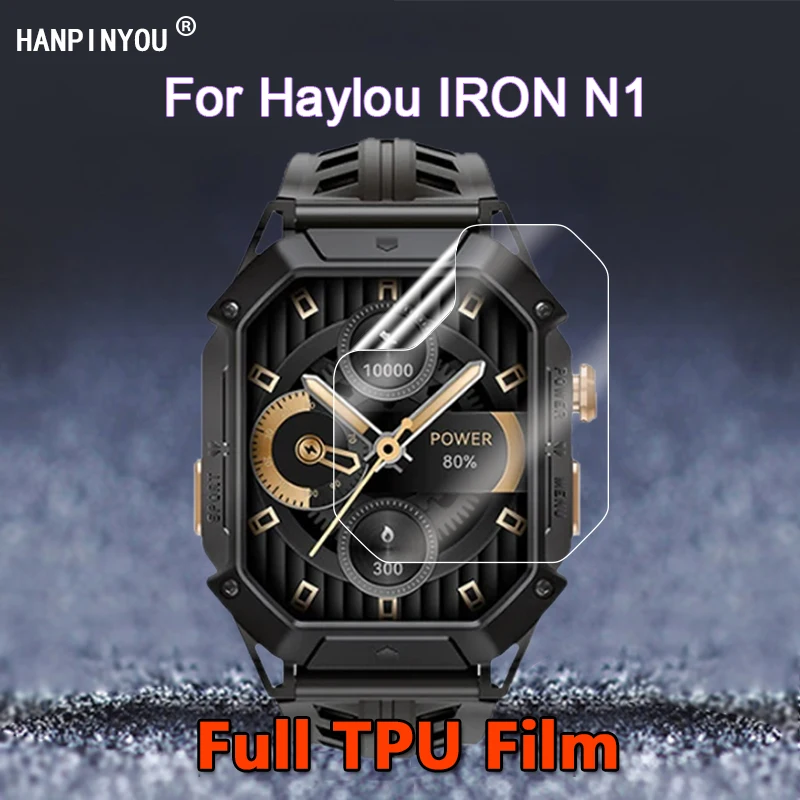 ساعة ذكية نحيفة لامعة فائقة الوضوح ، غشاء هيدروجيل من البولي يورثان الحراري الناعم البديل ، واقي الشاشة ، الزجاج غير المقسى ، هايلو حديد N1