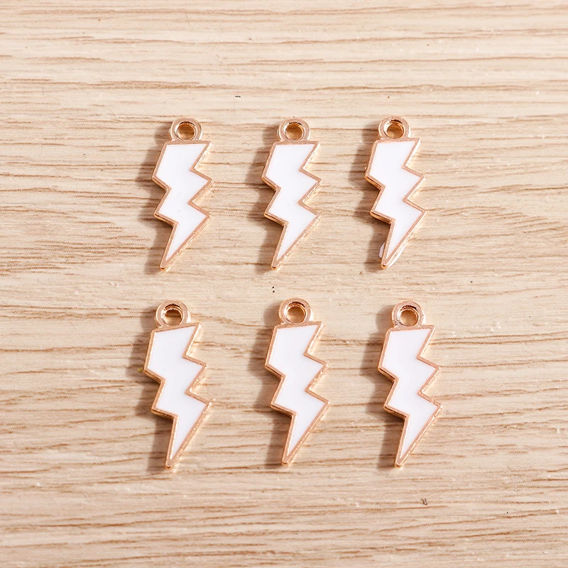 10 Stück niedliche, bunte Emaille-Anhänger in Form von Blitz, Mond und Wolken für die Schmuckherstellung, Ohrringe, Anhänger, Halsketten, DIY-Bastelarbeiten und Accessoires. – Detail 15