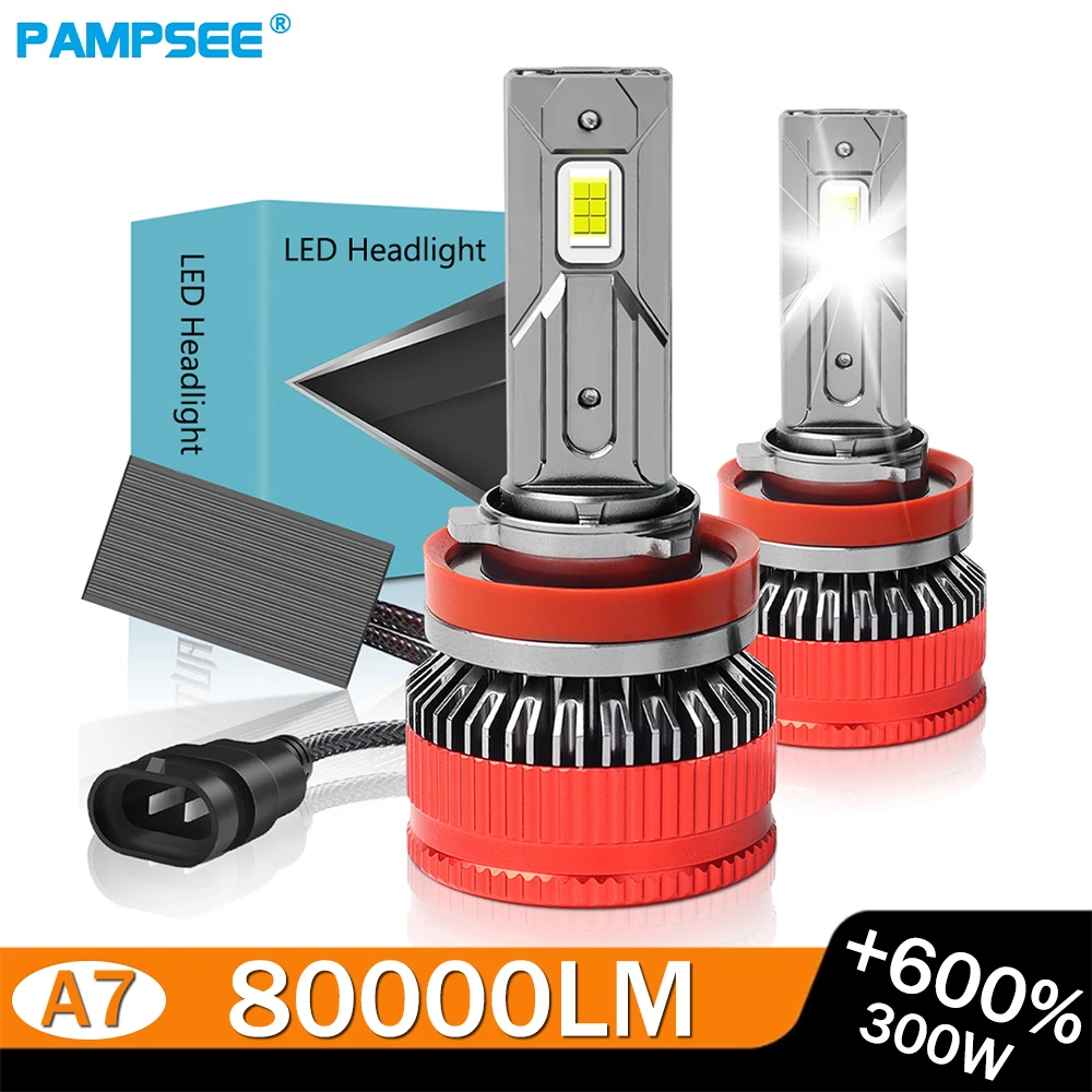 

PAMPSEE 2 шт. светодиодные лампы для фар H7 светодиодные лампы Canbus H4 H1 H11 9005 HB3 9006 HB4 дальнего ближнего света автомобиля DRL для BMW Mercedes Audi