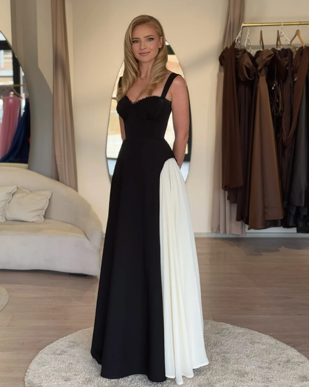 

Customized High Quality Classic Jersey Ruched A-line Spaghetti strap Long Dresses Bespoke Occasion Dresses Modern Style Matching